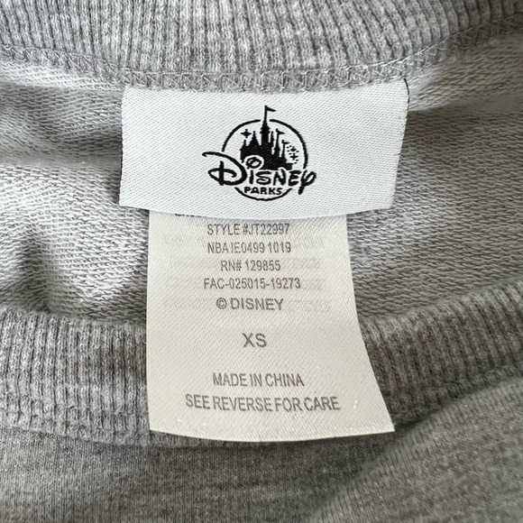 Disney Parks Womens Mickey Sweatshirt Gray Long Sleeve Stitched Spell Out XS - Picture 4 of 5